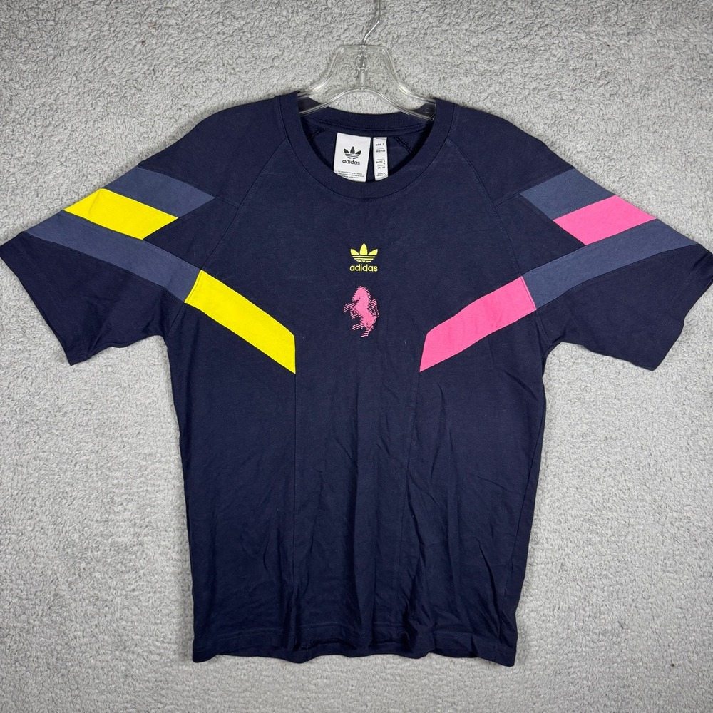Adidas Juventus OG Tee Navy Blue Pink Yellow Colorblock Shirt Mens Medium IN5598